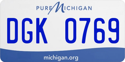 MI license plate DGK0769