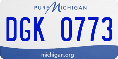 MI license plate DGK0773