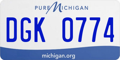 MI license plate DGK0774
