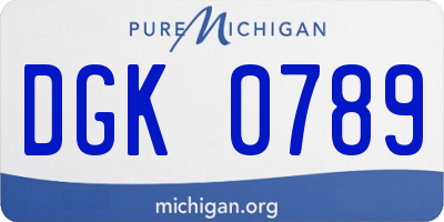 MI license plate DGK0789