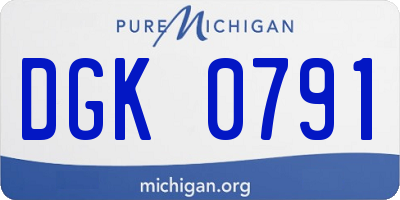 MI license plate DGK0791