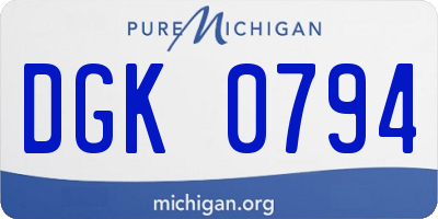 MI license plate DGK0794