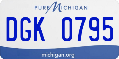 MI license plate DGK0795