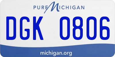 MI license plate DGK0806