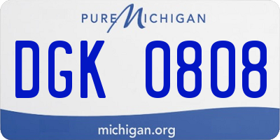 MI license plate DGK0808