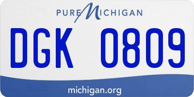 MI license plate DGK0809