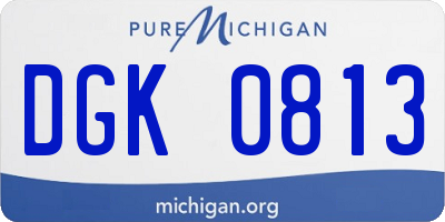MI license plate DGK0813