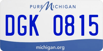 MI license plate DGK0815