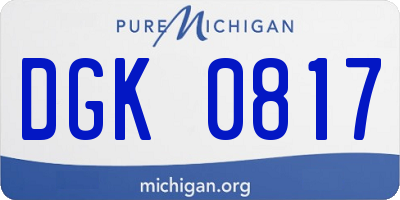 MI license plate DGK0817