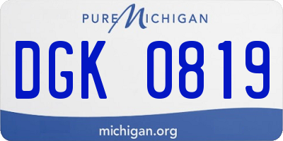 MI license plate DGK0819