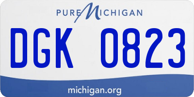 MI license plate DGK0823