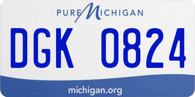 MI license plate DGK0824