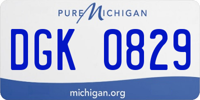 MI license plate DGK0829