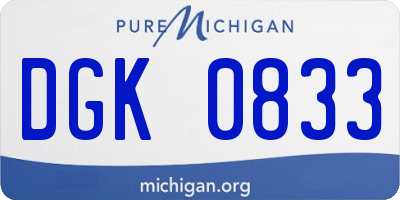 MI license plate DGK0833