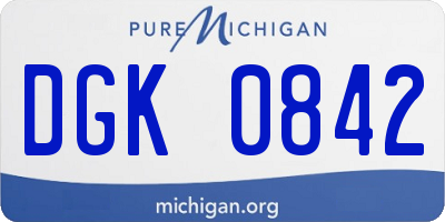 MI license plate DGK0842