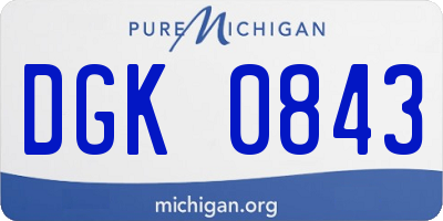 MI license plate DGK0843