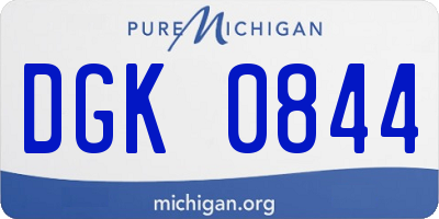 MI license plate DGK0844