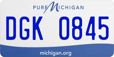 MI license plate DGK0845