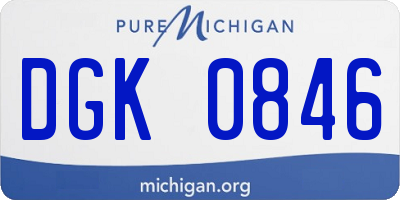 MI license plate DGK0846