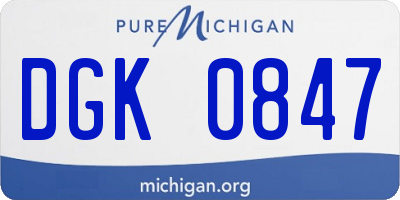 MI license plate DGK0847