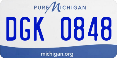 MI license plate DGK0848