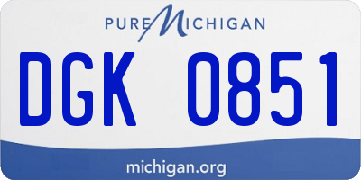MI license plate DGK0851