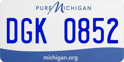 MI license plate DGK0852