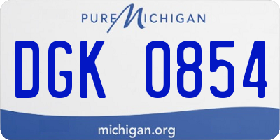 MI license plate DGK0854