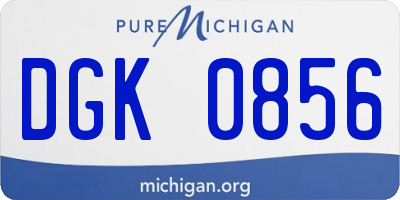 MI license plate DGK0856