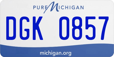 MI license plate DGK0857