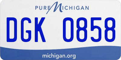 MI license plate DGK0858