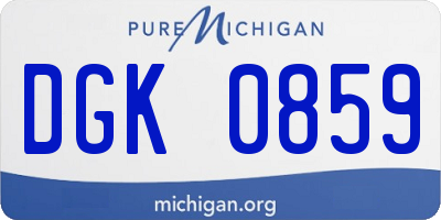 MI license plate DGK0859