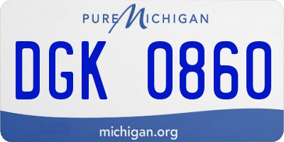 MI license plate DGK0860