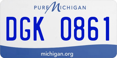 MI license plate DGK0861