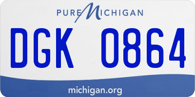 MI license plate DGK0864