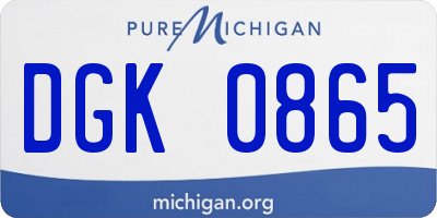 MI license plate DGK0865