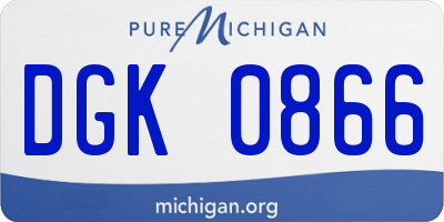 MI license plate DGK0866