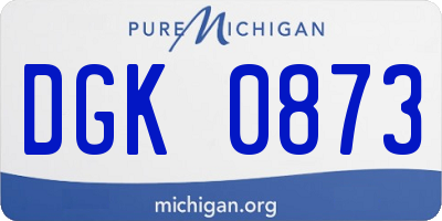 MI license plate DGK0873