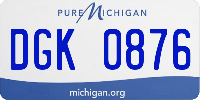 MI license plate DGK0876