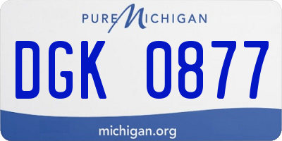 MI license plate DGK0877