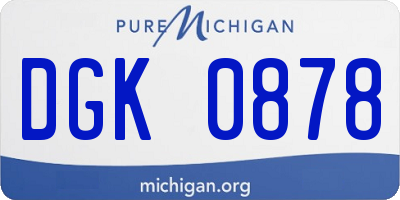 MI license plate DGK0878