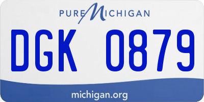 MI license plate DGK0879