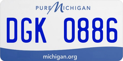 MI license plate DGK0886