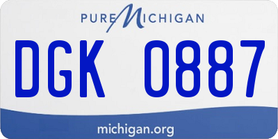 MI license plate DGK0887