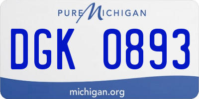 MI license plate DGK0893