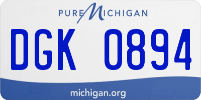 MI license plate DGK0894