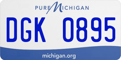 MI license plate DGK0895
