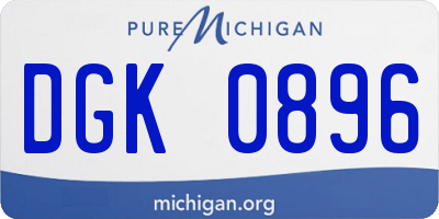MI license plate DGK0896
