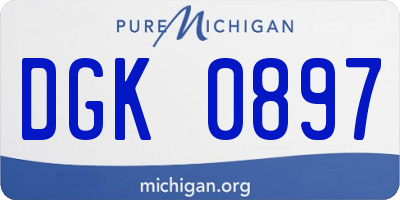 MI license plate DGK0897