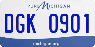 MI license plate DGK0901